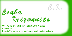 csaba krizmanits business card